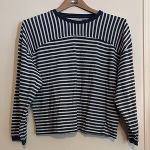 Madewell Navy and White Striped Top